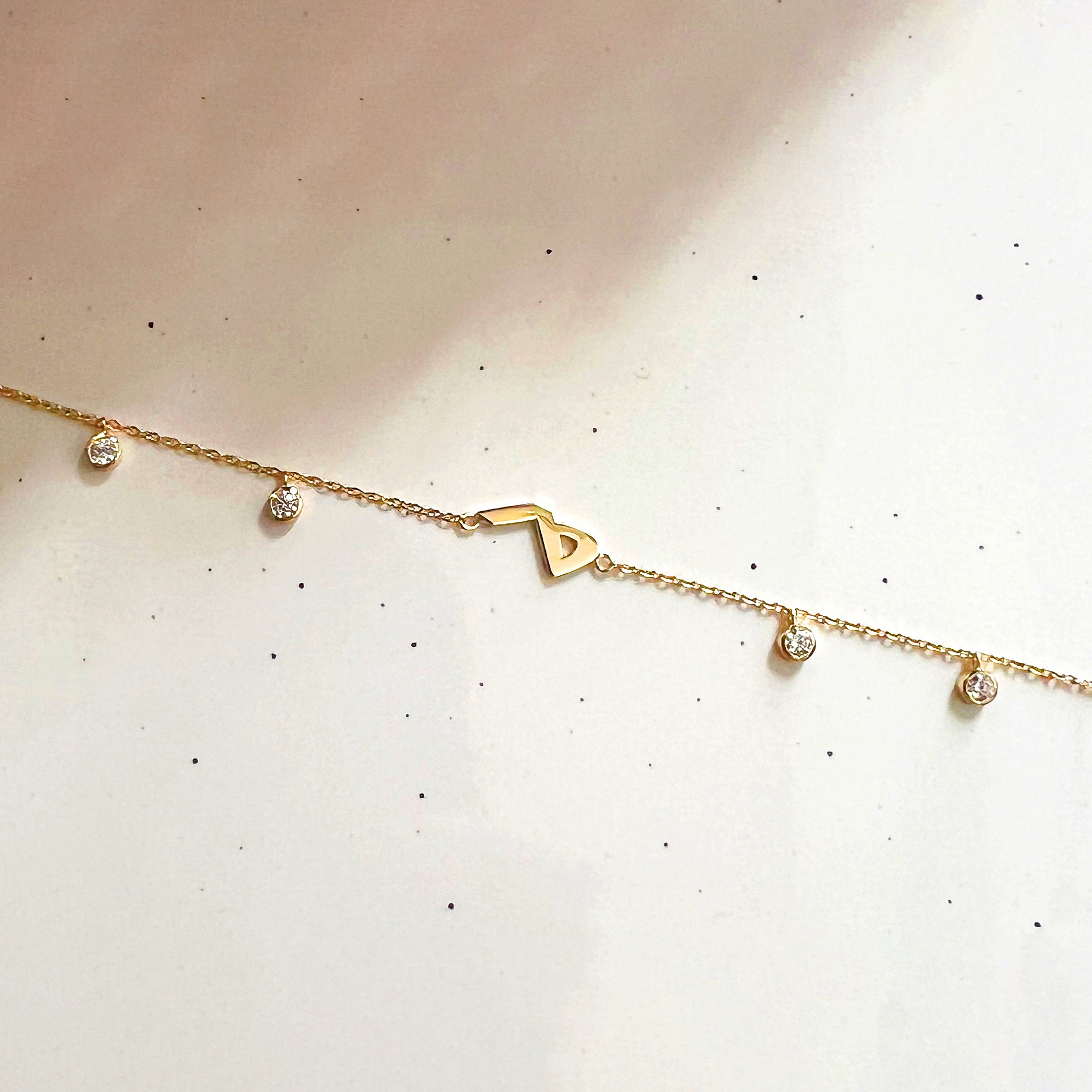 Letter Stone Drops Bracelet