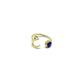 letter & 5mm birthstone open ring