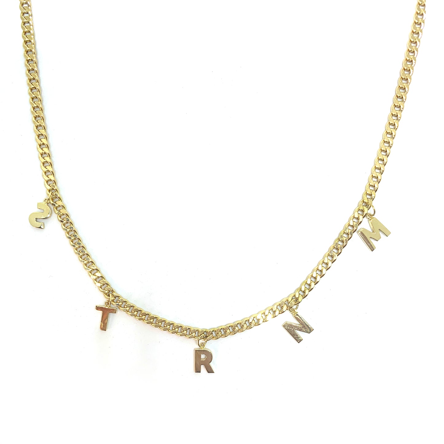 letters bold chain necklace