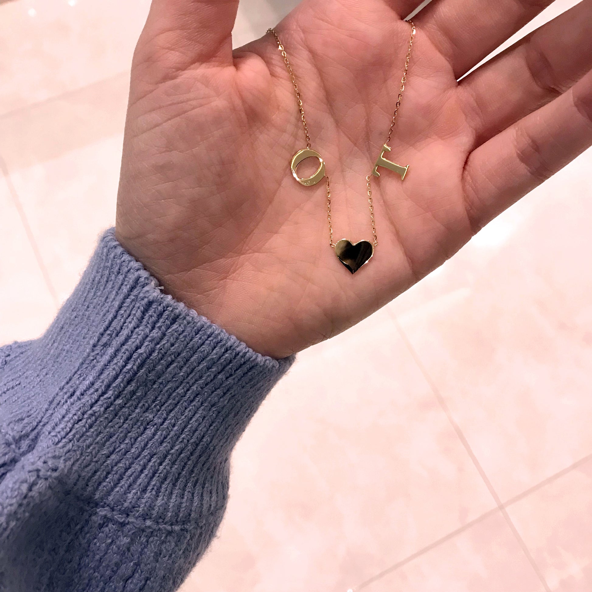 letters and shapes necklace