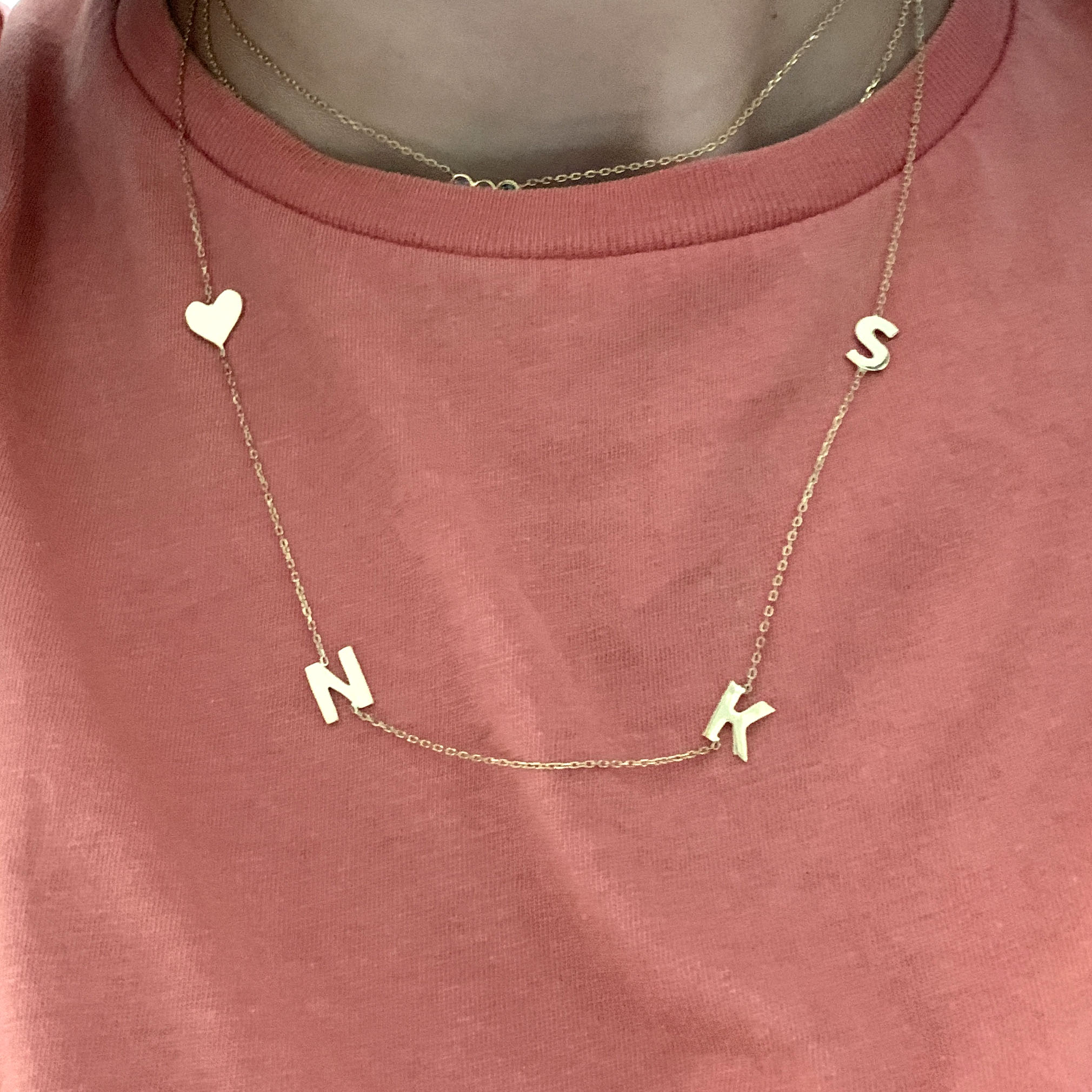 letters and shapes necklace