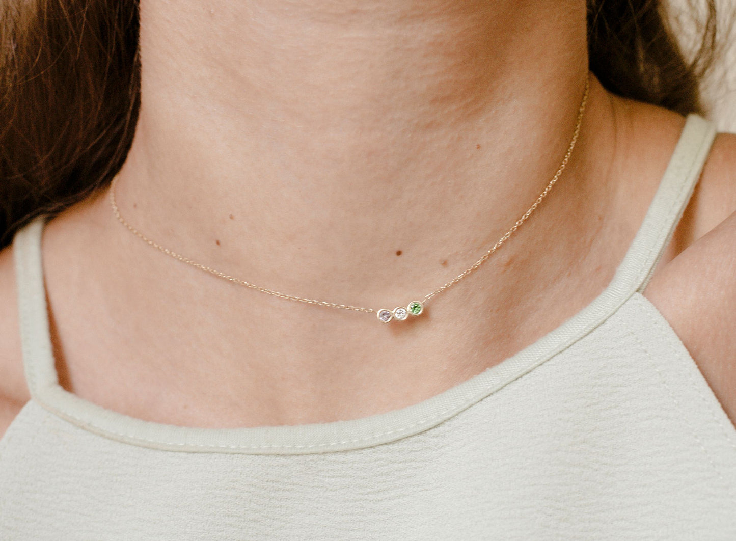 mini birthstones necklace