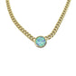 opal stone curb chain necklace