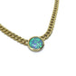 opal stone curb chain necklace