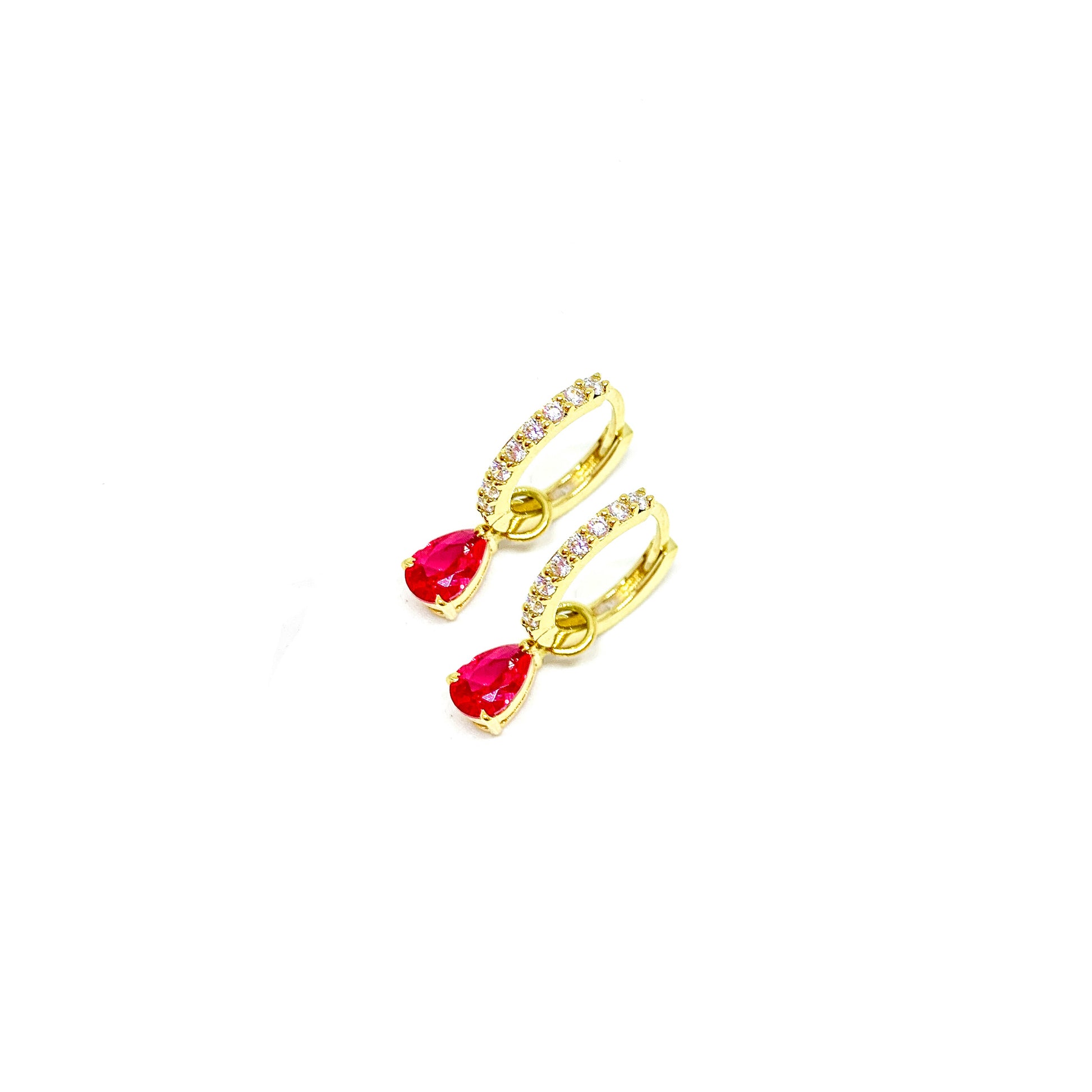 pear drop huggie hoops