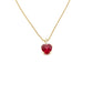 ruby heart ball chain necklace