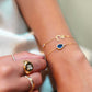letter & birthstone chain bracelet