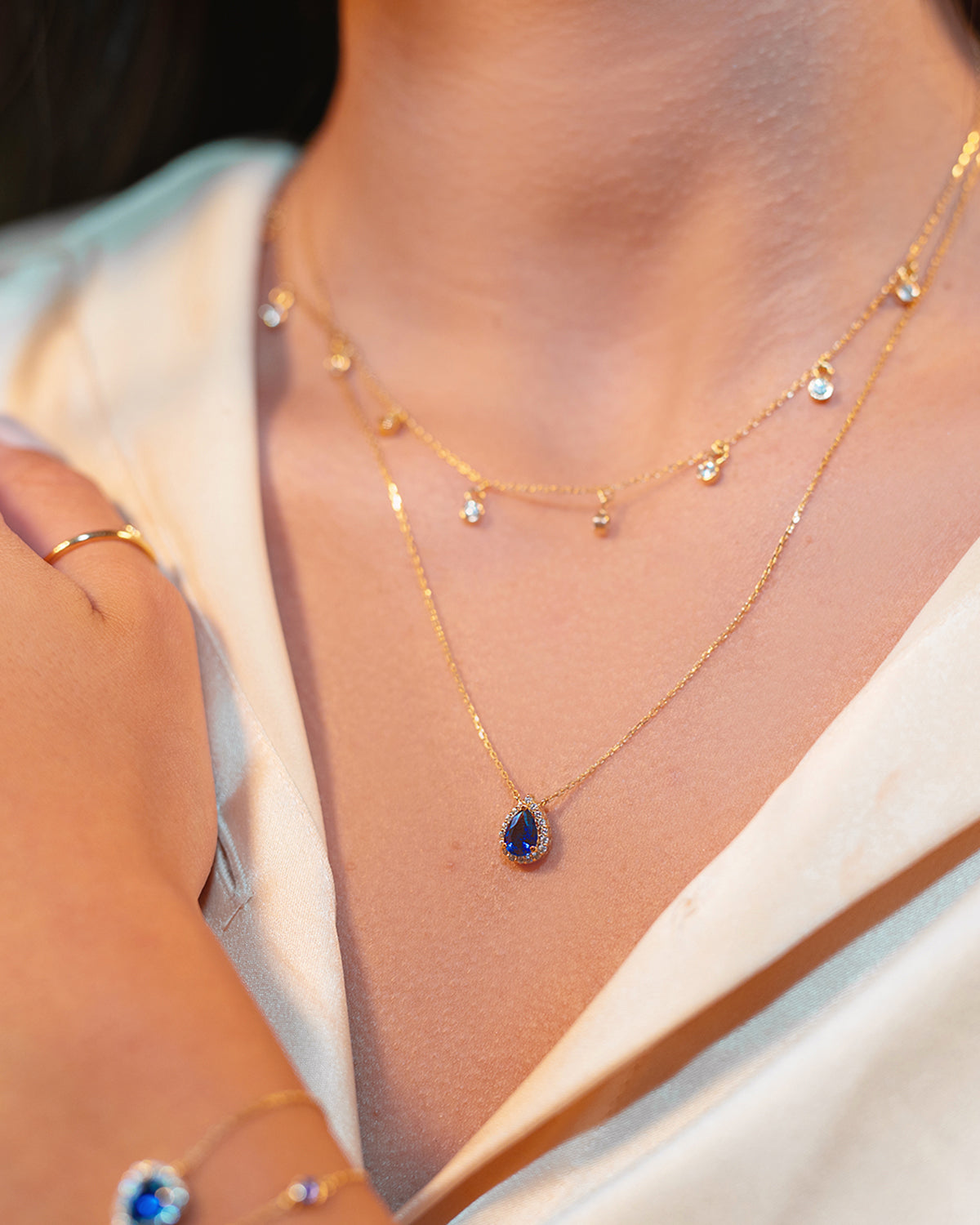 sapphire teardrop necklace