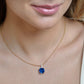 sapphire stone ball chain necklace