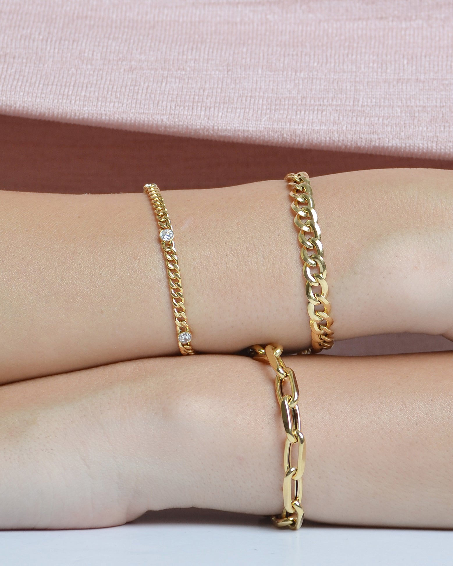 six stones curb chain bracelet