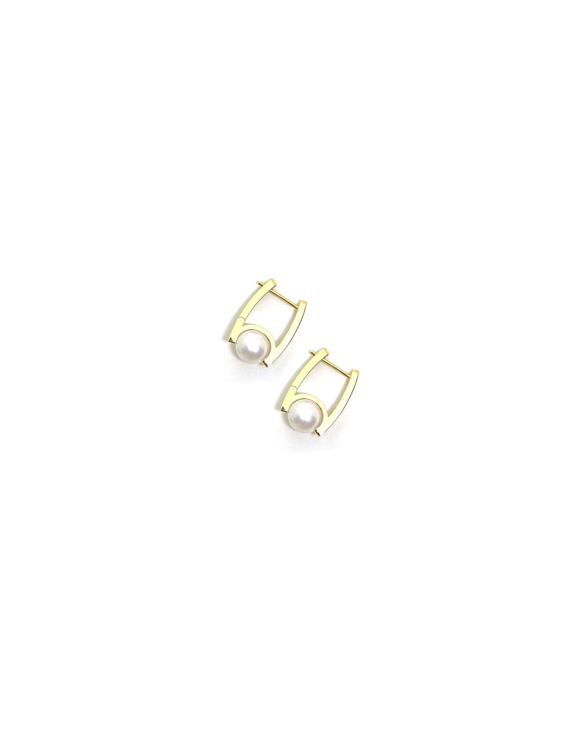 Square Hoops with Pearls | 18-karat gold and cultured pearls. Square Hoops with Pearls | 18-karat gold and cultured pearls.