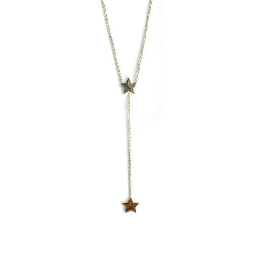 double star-drop lariat necklace