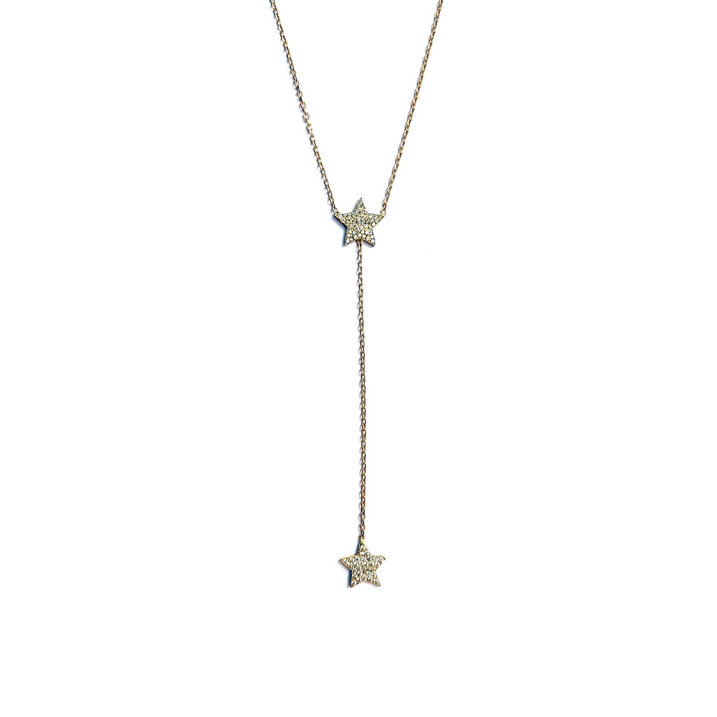 double star-drop lariat necklace
