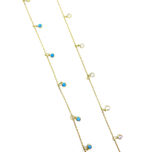 stone drop chain anklet