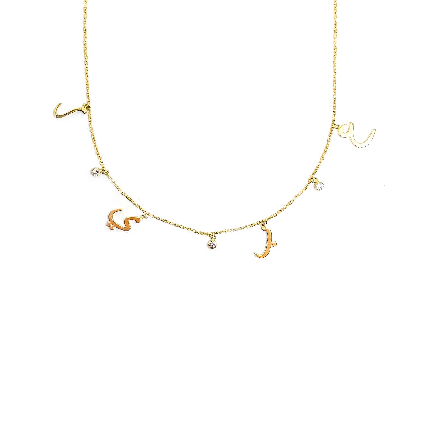 stones and letters necklace