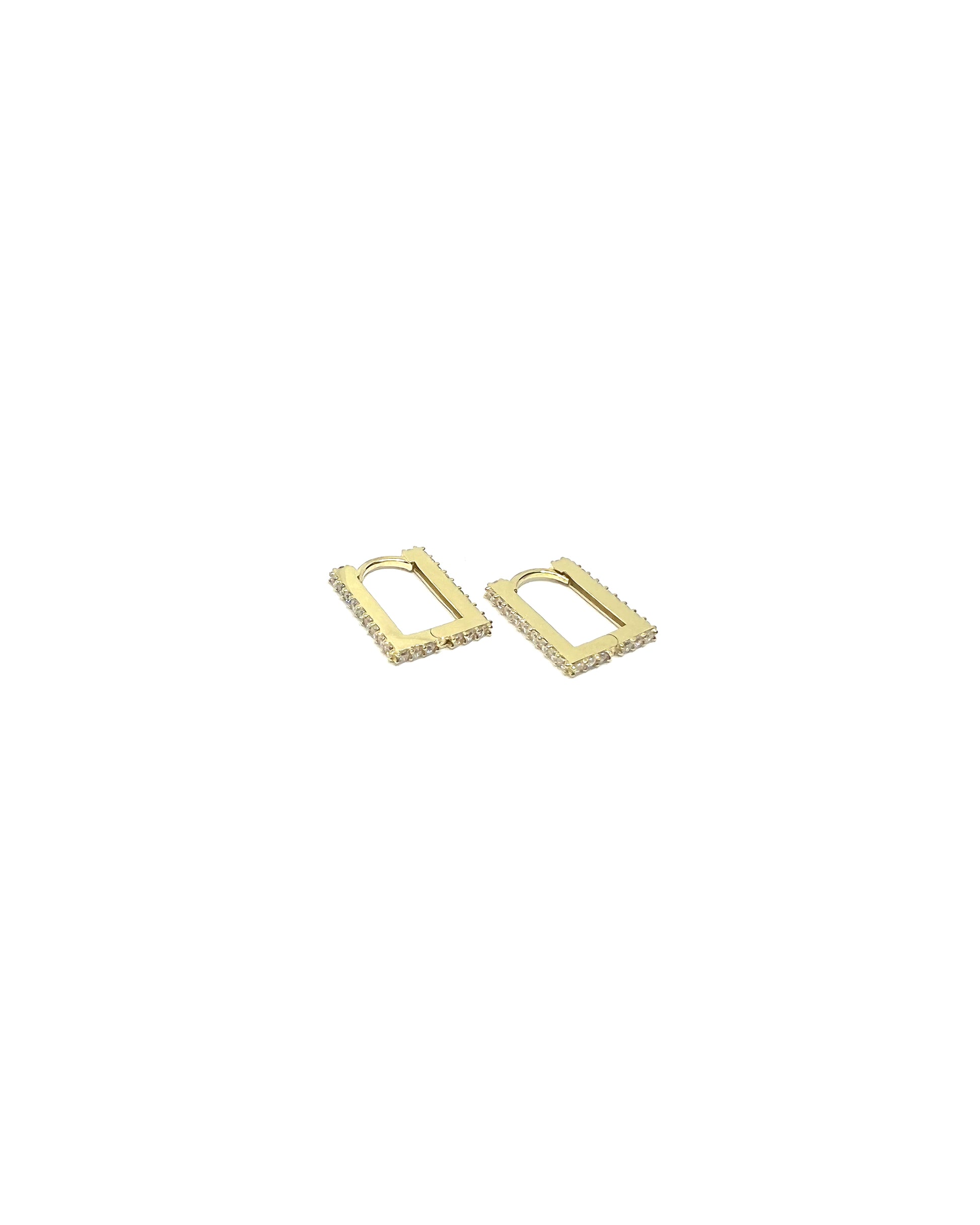 studded rectangle hoops