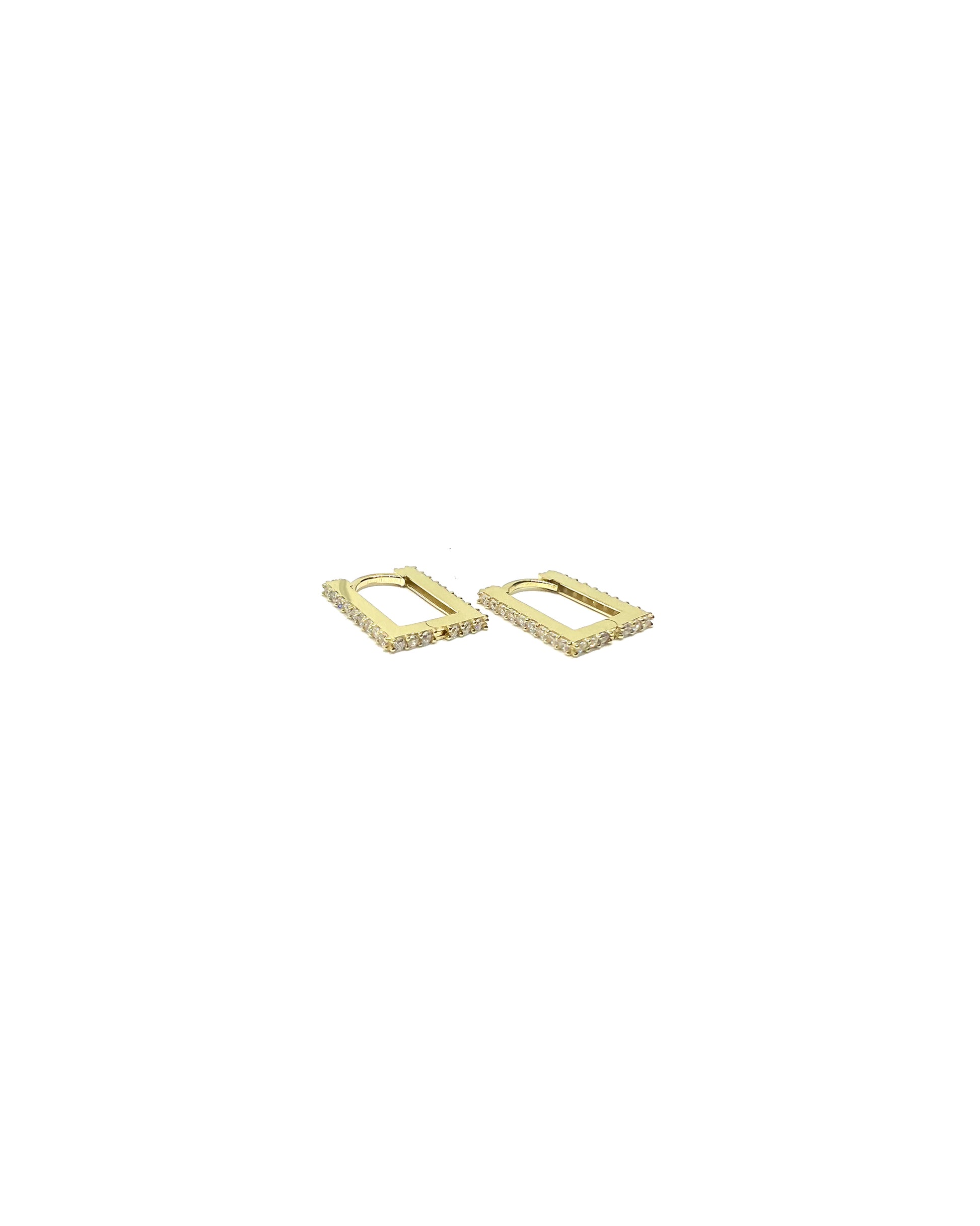 studded rectangle hoops