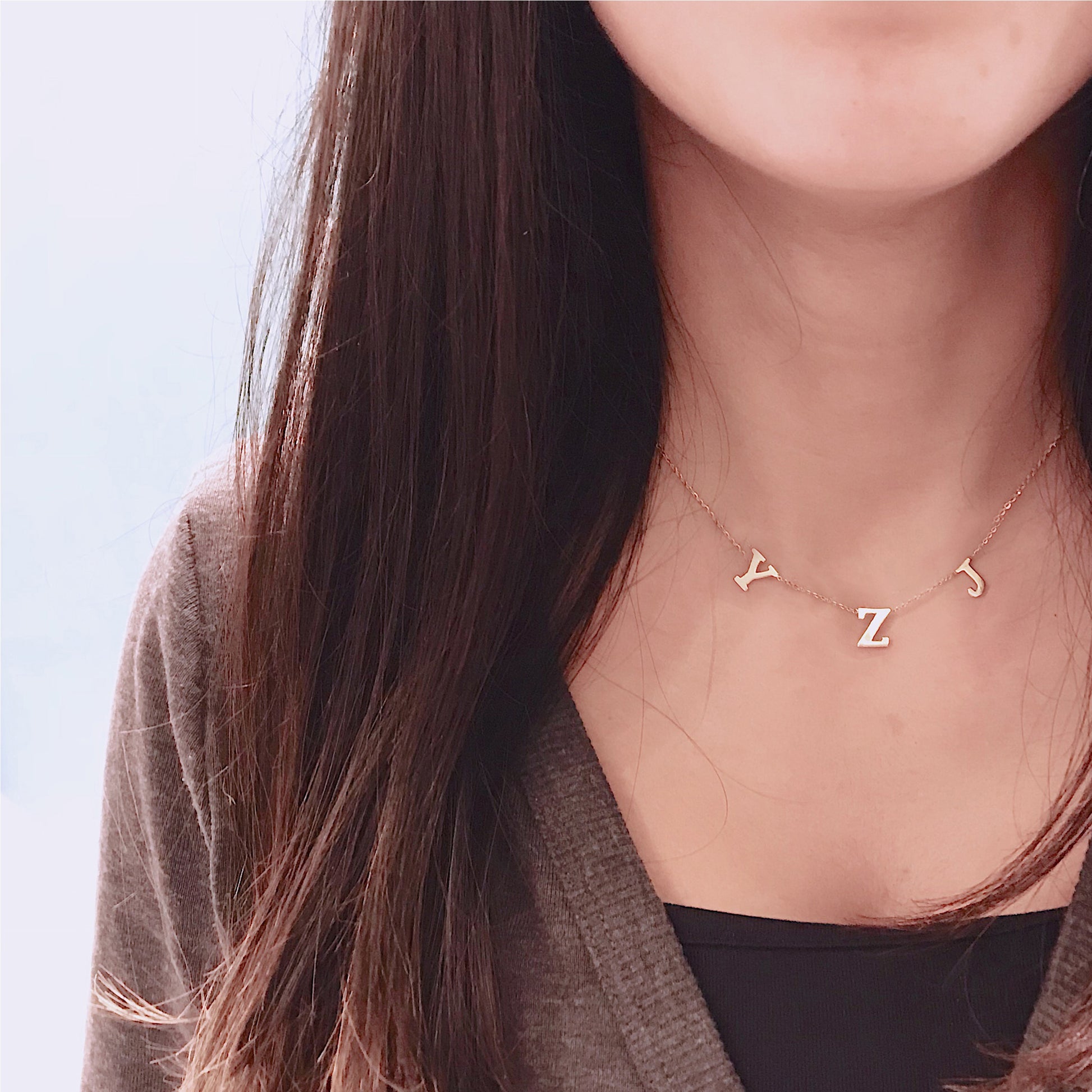 letters and shapes necklace