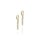 three stones chain drop hoop