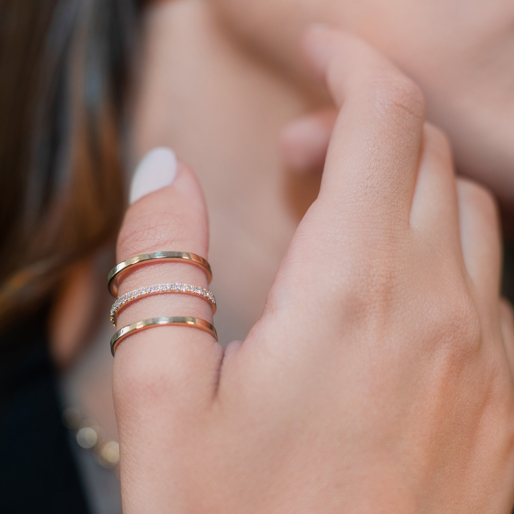 Thin gold deals line ring