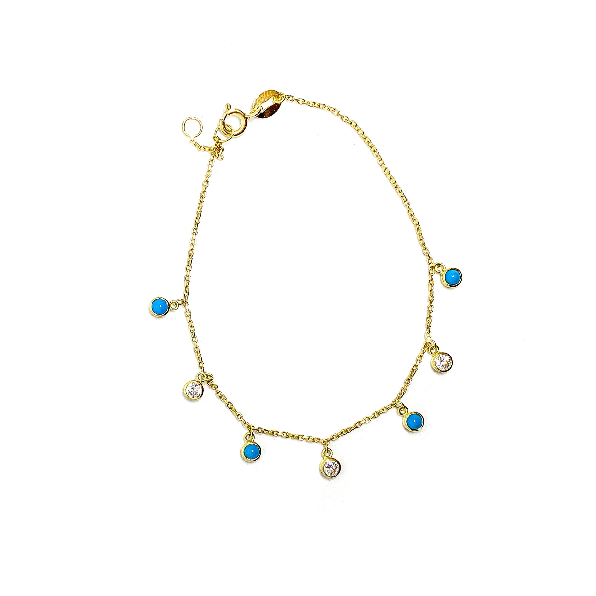 turquoise stone drop bracelet