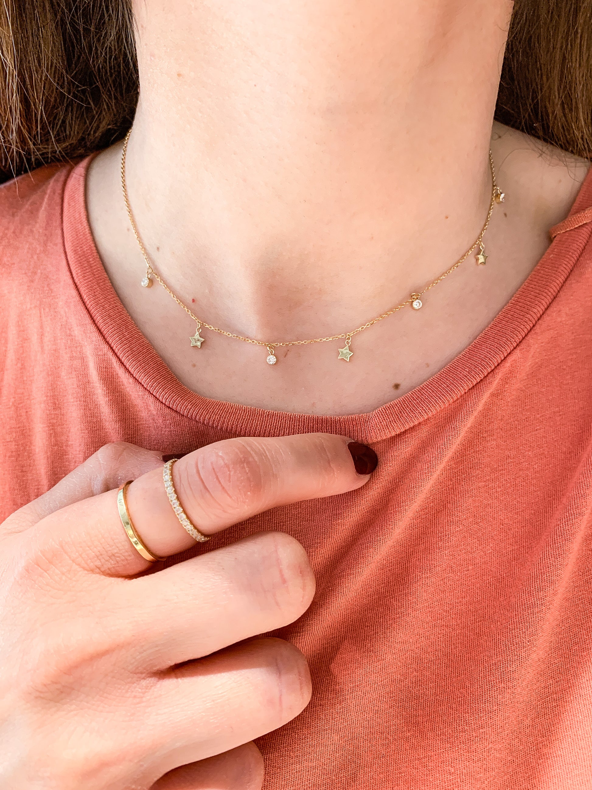 Twinkle Drop Choker/Necklace | 18-karat gold and high quality of cubic zirconia stones. Twinkle Drop Choker/Necklace | 18-karat gold and high quality of cubic zirconia stones.